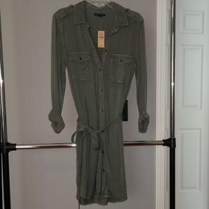 AEO Olive Green Button Down Dress size M